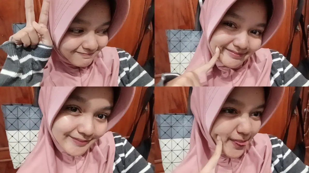 Kolase empat ekspresi ceria Cantika